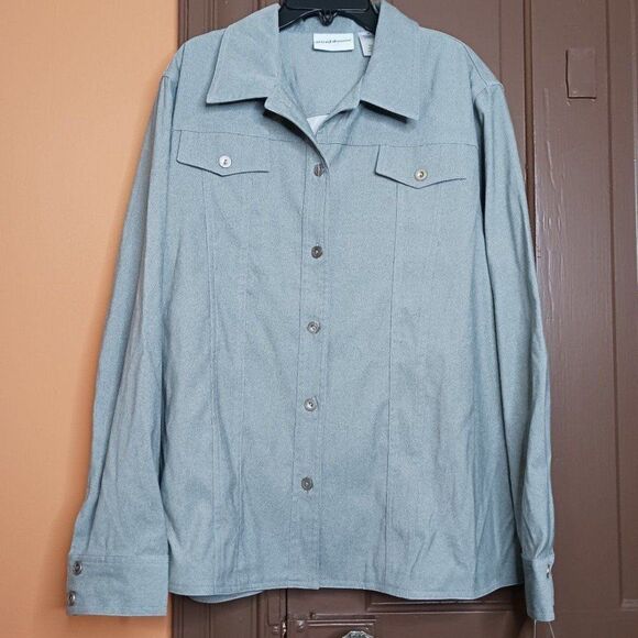 Alfred Dunner Women's size 16 Button Down Long Sleeve Shirt Top - Picture 1 of 10